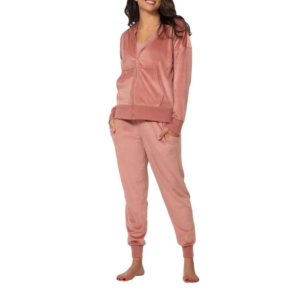Felina Ladies' 2-piece Velour Set, Ash Rose Size L. AX